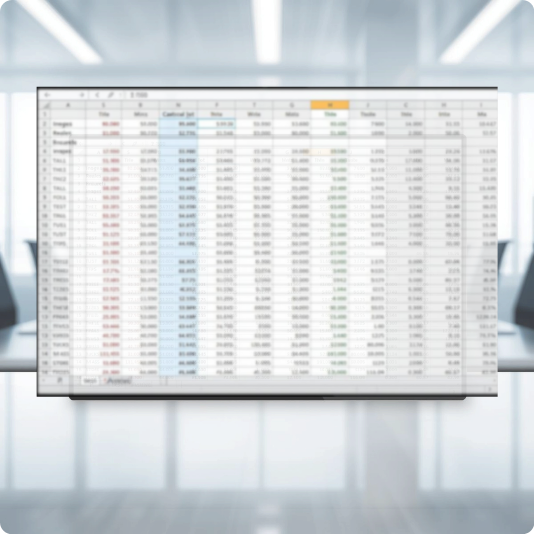 Production-ready Excel schedule with formulas