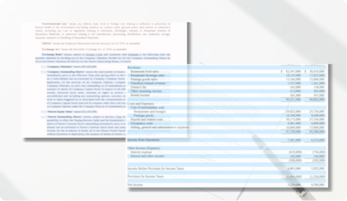 Schedule with source traceability to contracts